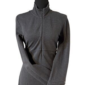 Athleta Funnel Neck Black Long Sleeve Dress MP 🌿 Soft Cotton Modal Blend